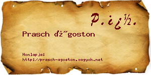 Prasch Ágoston névjegykártya